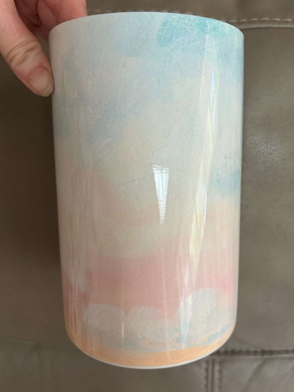 Watercolor Ocean Sunset Wine Chiller Iridescent Bottle Cooler